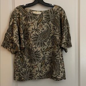 Michael Kors Olive Paisley Blouse